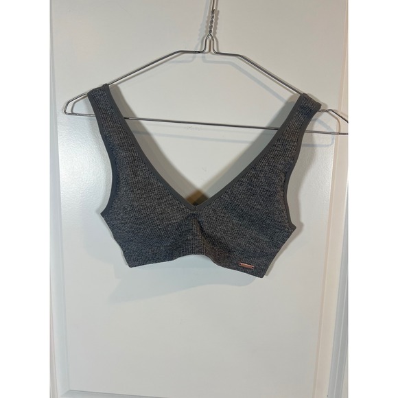 Danskin Other - Danskin Womens Sports Bra Seamless Ribbed Knit‎ Heather Gray Size S